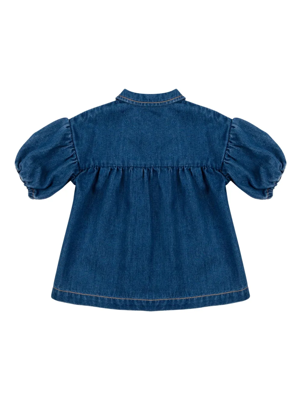Moschino Kids Spijkerjurk met pofmouwen Blauw