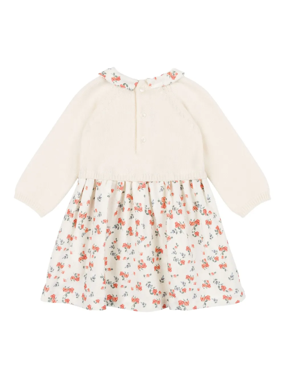 Moschino Kids Jurk met bloemenprint en ruches - Beige