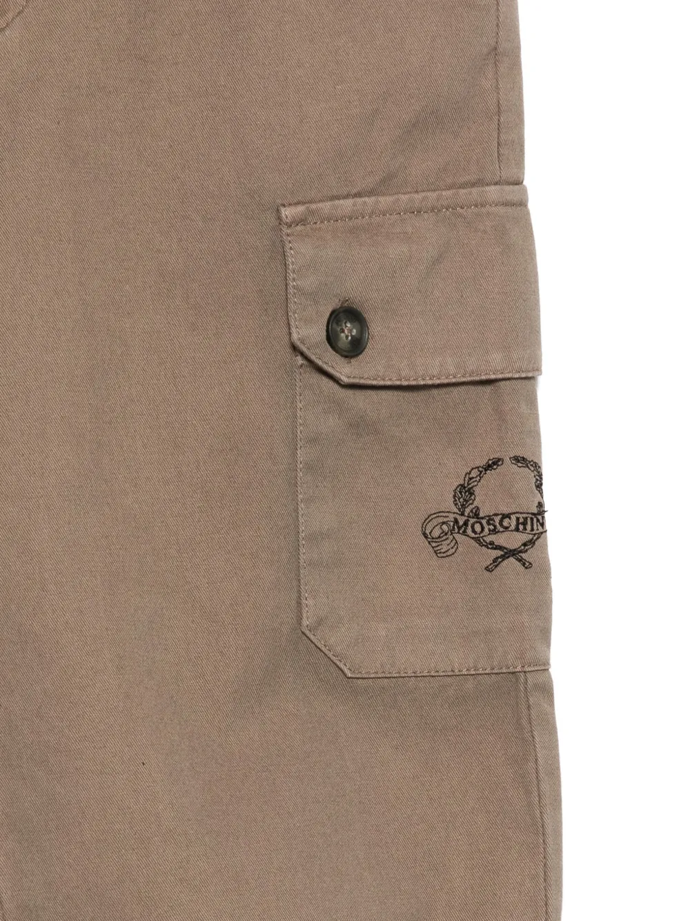 Moschino Kids Broek met geborduurd logo Bruin