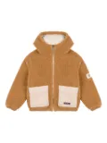 Moschino Kids faux-fur hooded jacket - Brown