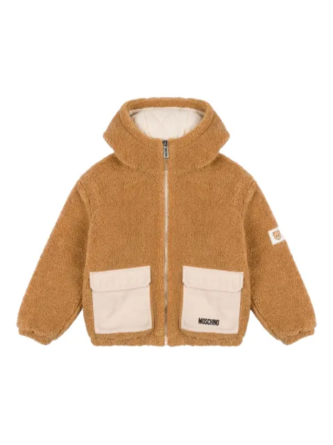 Moschino Kids Jaqueta de pelos com capuz