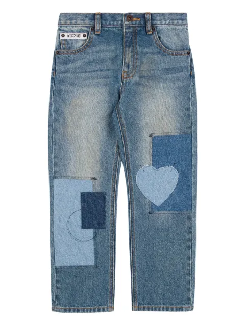 Moschino Kids jean droit à design patchwork