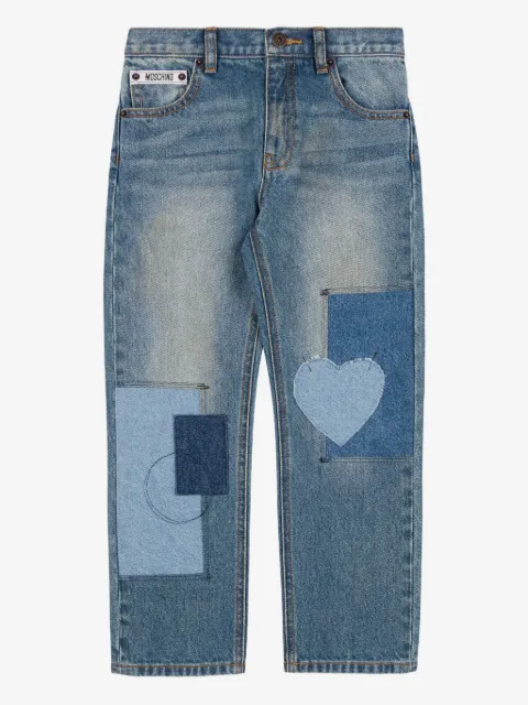Moschino Kids jeans rectos con diseño patchwork