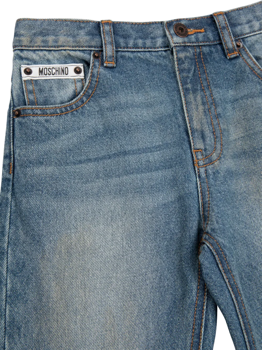 Moschino Kids Jeans met patchwork Blauw
