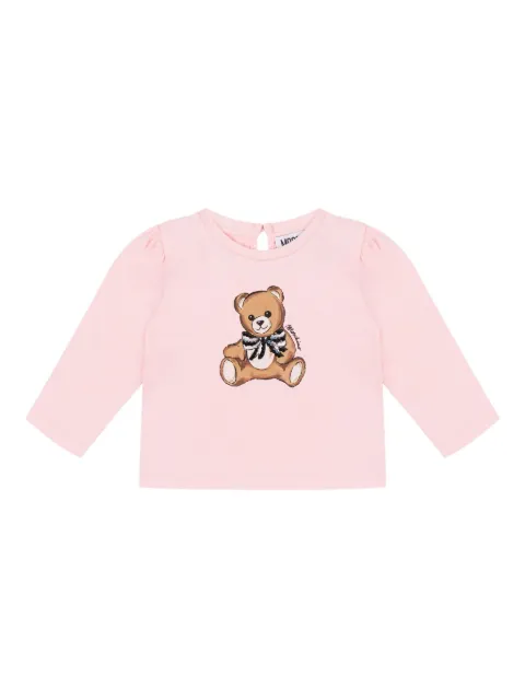 Moschino Kids توب بأكمام طويلة وطبعة تيدي