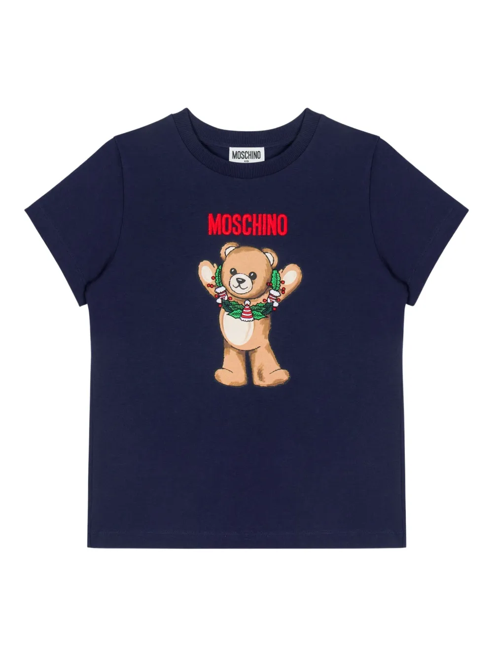 Moschino Kids T-shirt met teddybeerprint Blauw