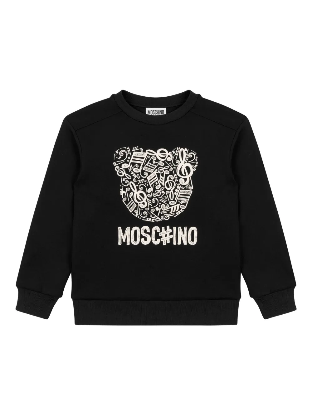 Moschino Kids Sweater met grafische beer 60100 nero