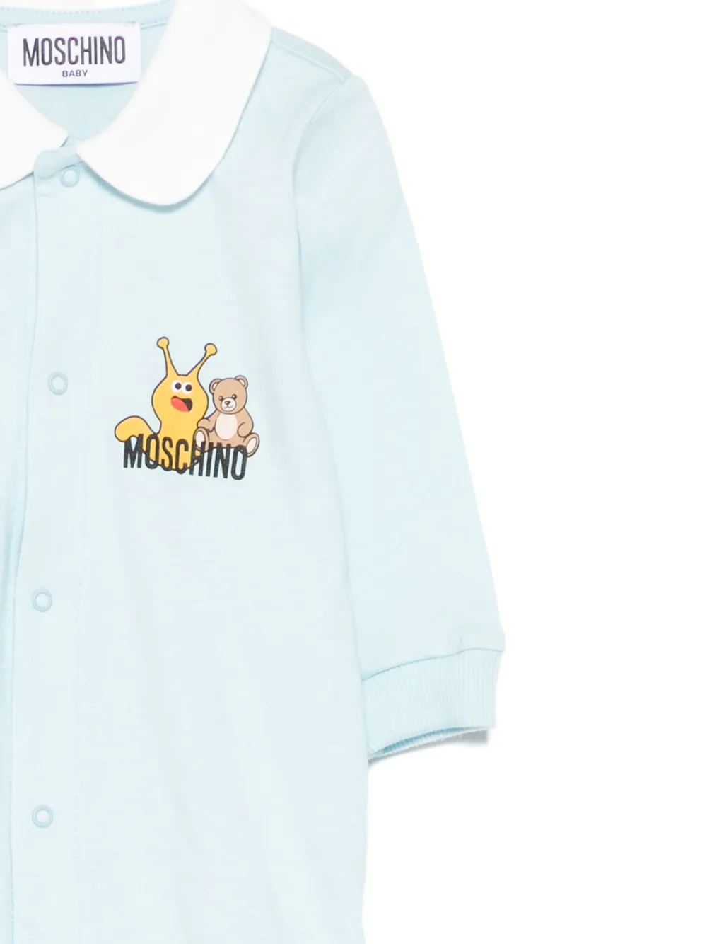 Moschino Kids Romper met logoprint Blauw