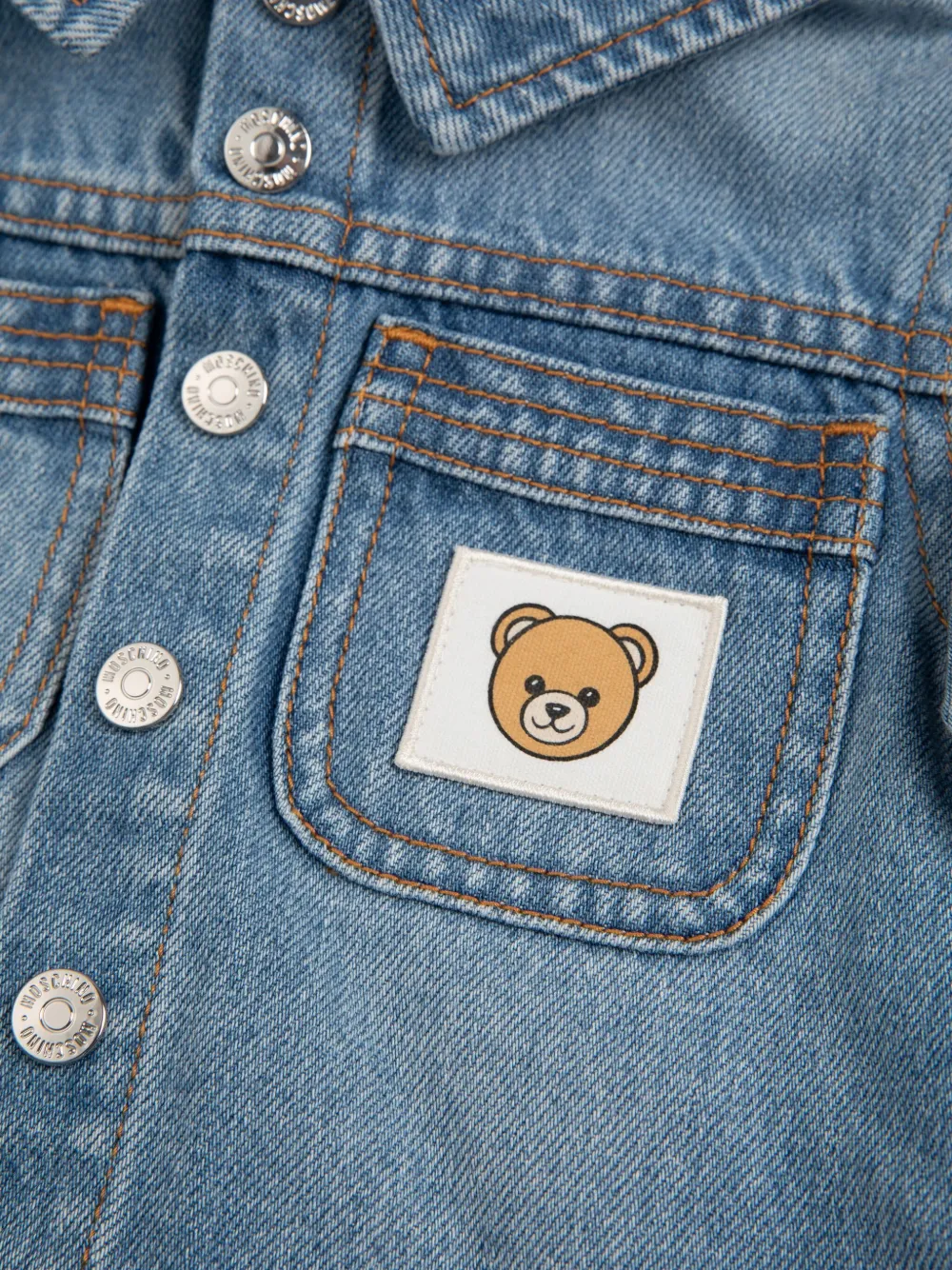 Moschino Kids Spijkerjack met capuchon Blauw