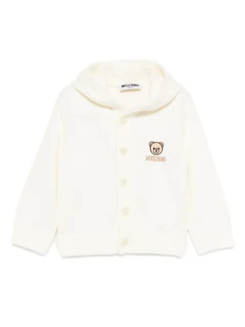 Moschino Kids hooded logo-embroidered cardigan