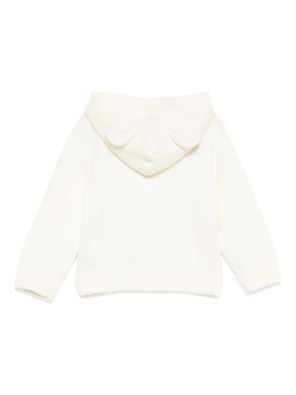 Moschino Kids Vest met geborduurd logo en capuchon Beige