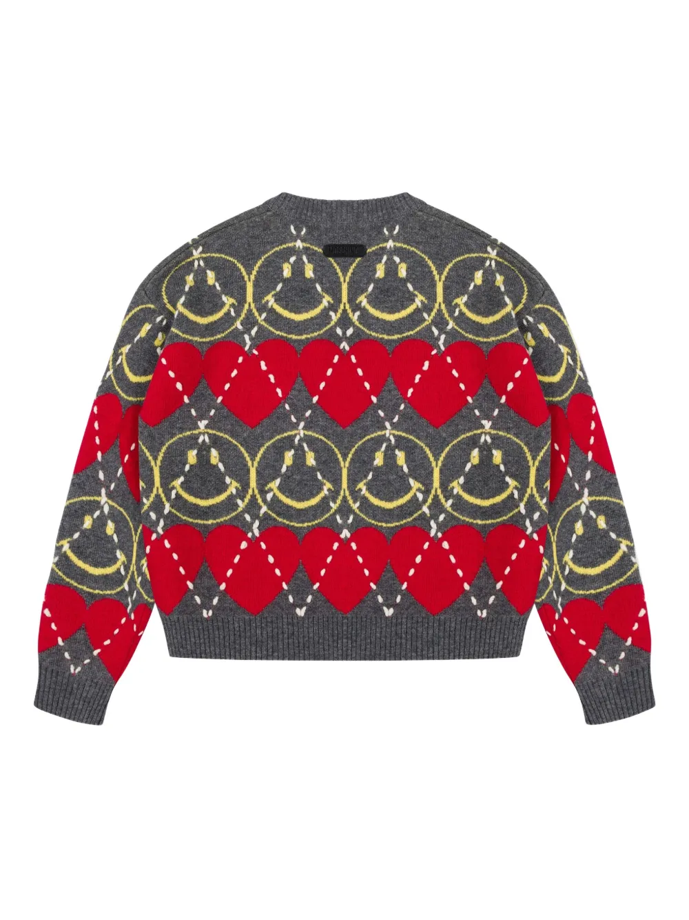 Moschino Kids Gebreide trui met argyle patroon 83279 Grigio