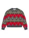 Moschino Kids argyle knit jumper - 83279 - Grigio