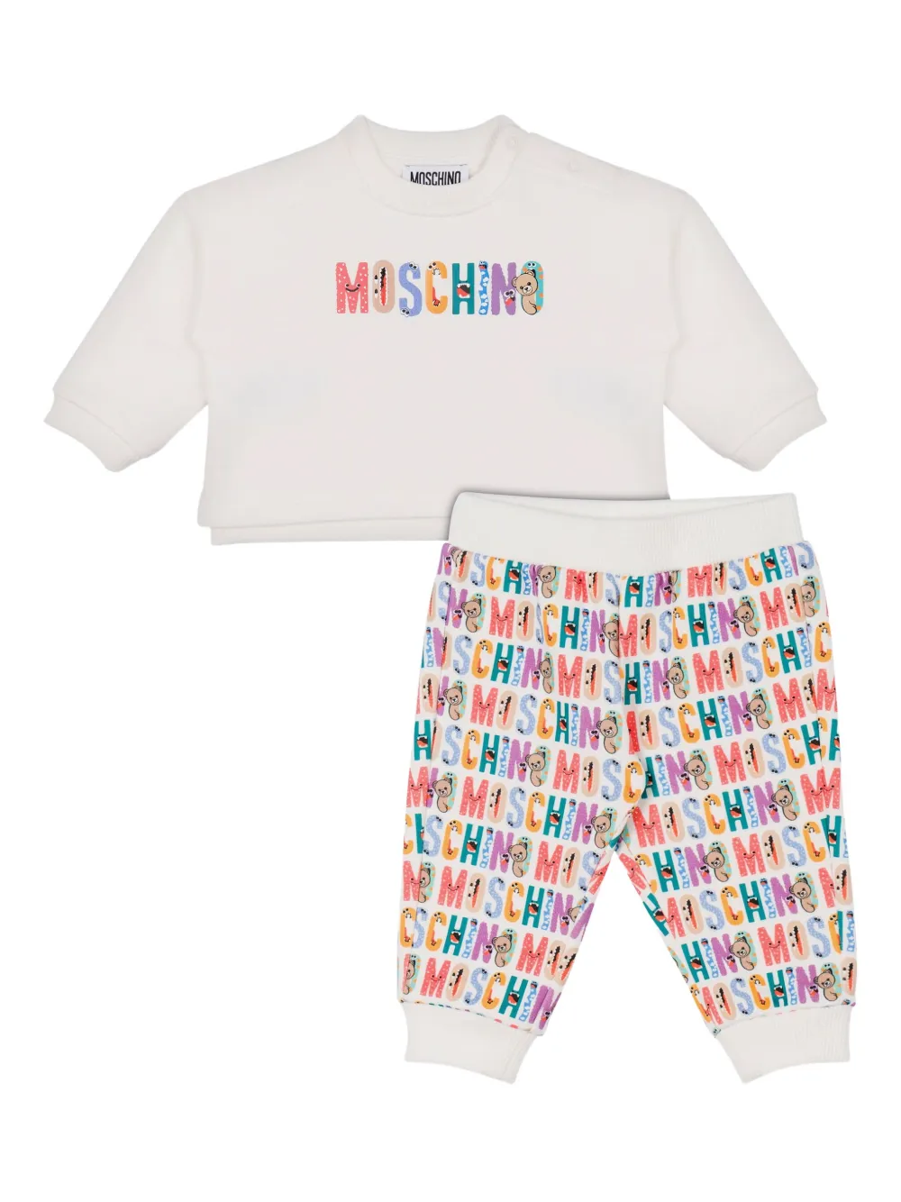 Moschino Kids Trainingspak met logoprint Wit