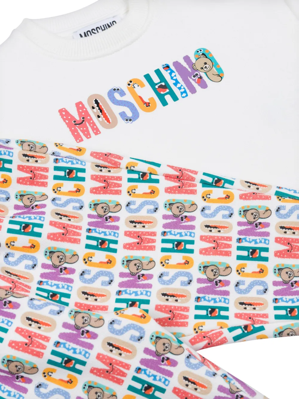 Moschino Kids Trainingspak met logoprint Wit