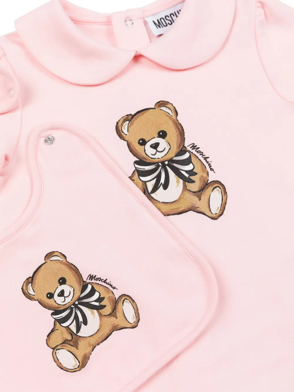 Moschino Kids Romper set met lange mouwen en beerprint Roze