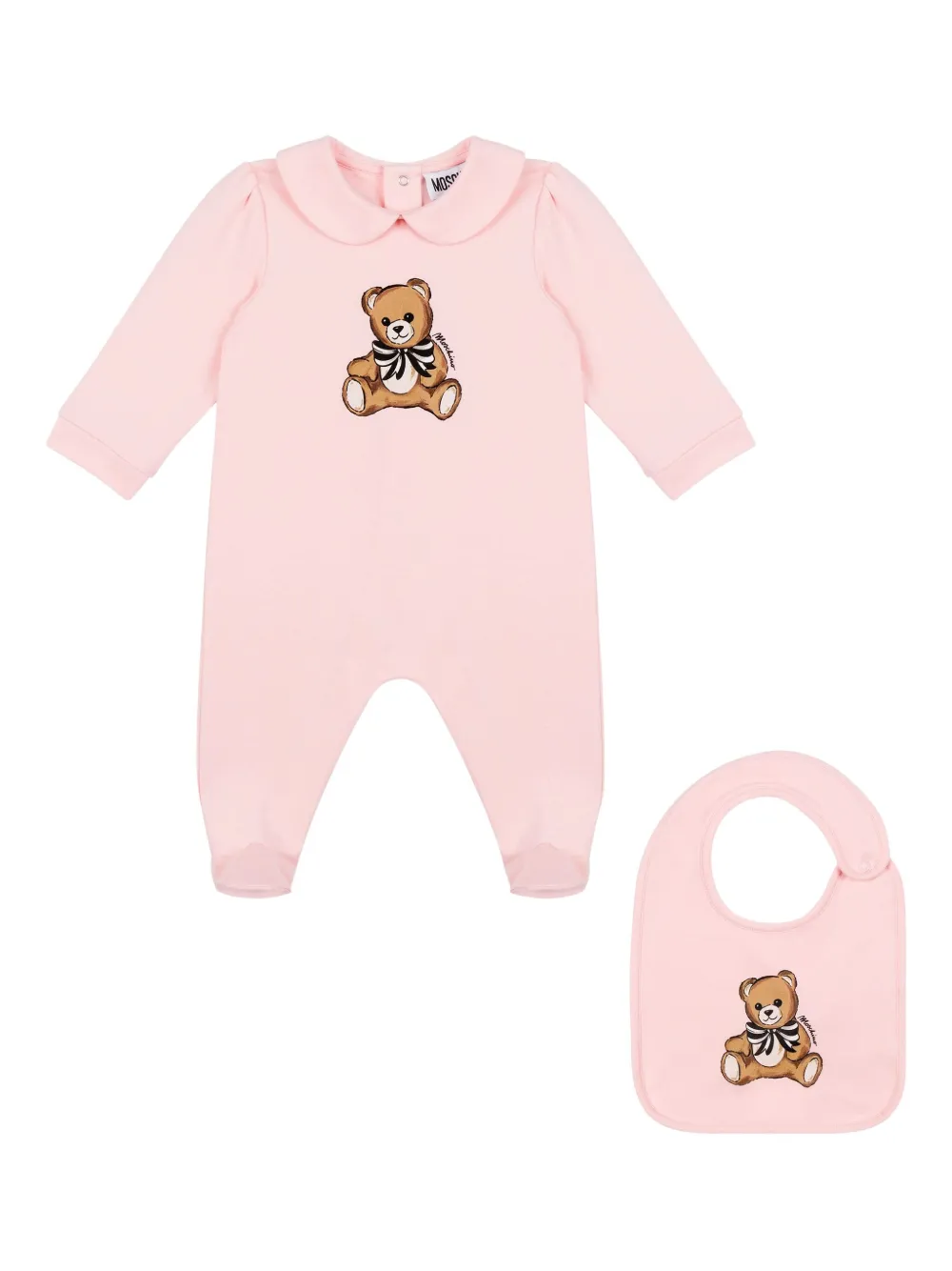 Moschino Kids Romper set met lange mouwen en beerprint Roze