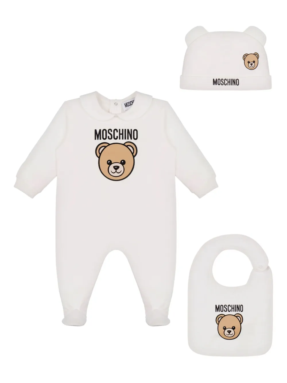 Moschino Kids Babypakje met beerprint en logo Wit