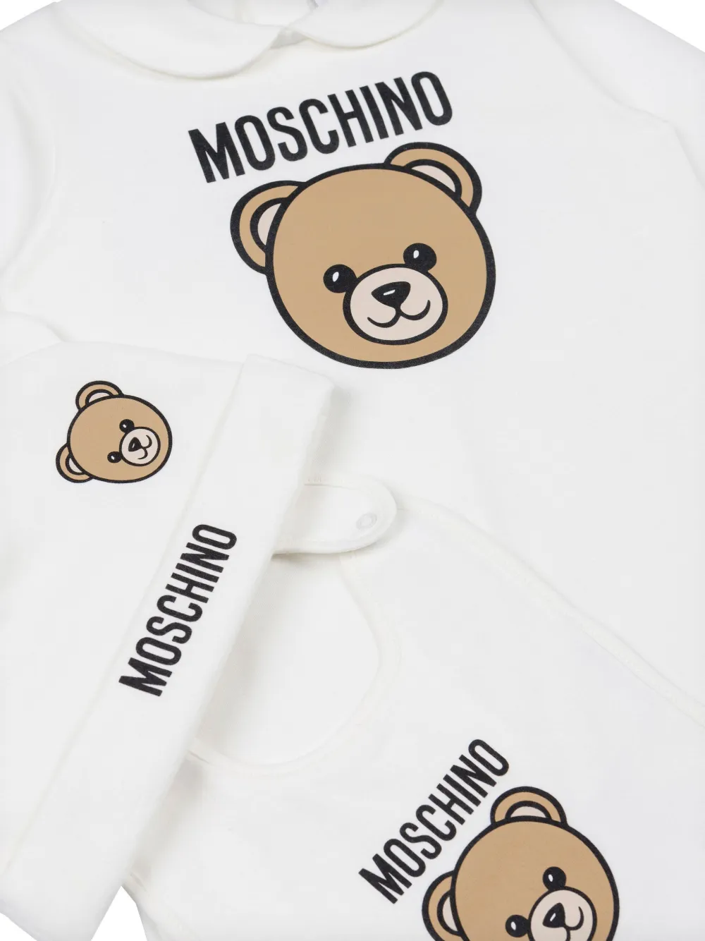 Moschino Kids Babypakje met beerprint en logo Wit