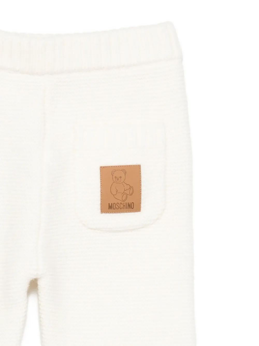 Moschino Kids Gewatteerde gebreide broek set Wit