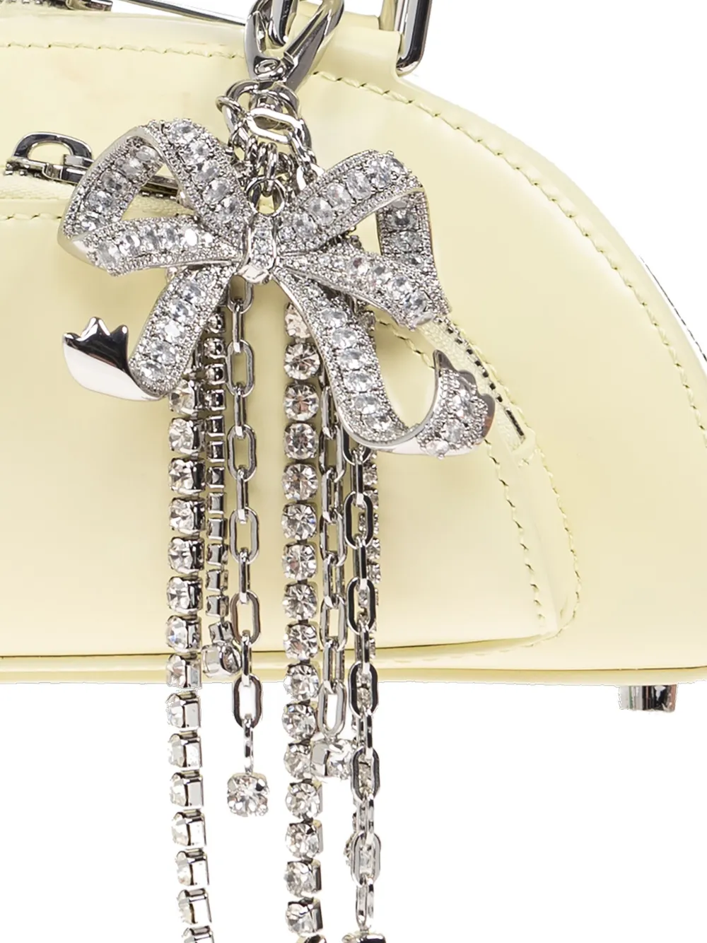 Self-Portrait leather charm-detail shoulder bag Geel