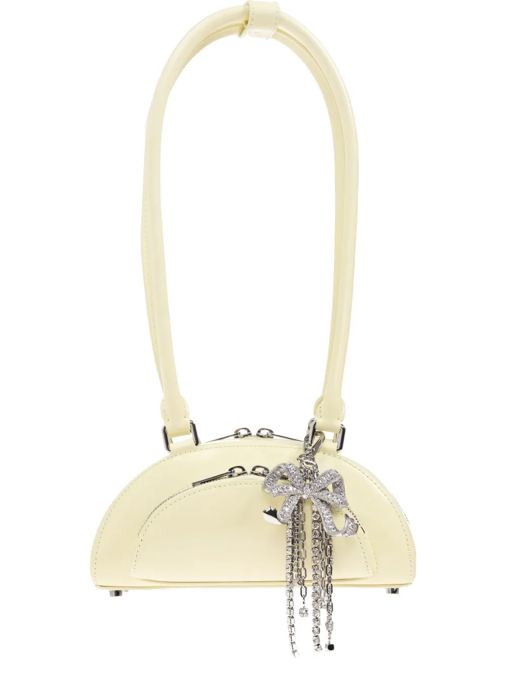 Self-Portrait leather charm-detail shoulder bag Geel