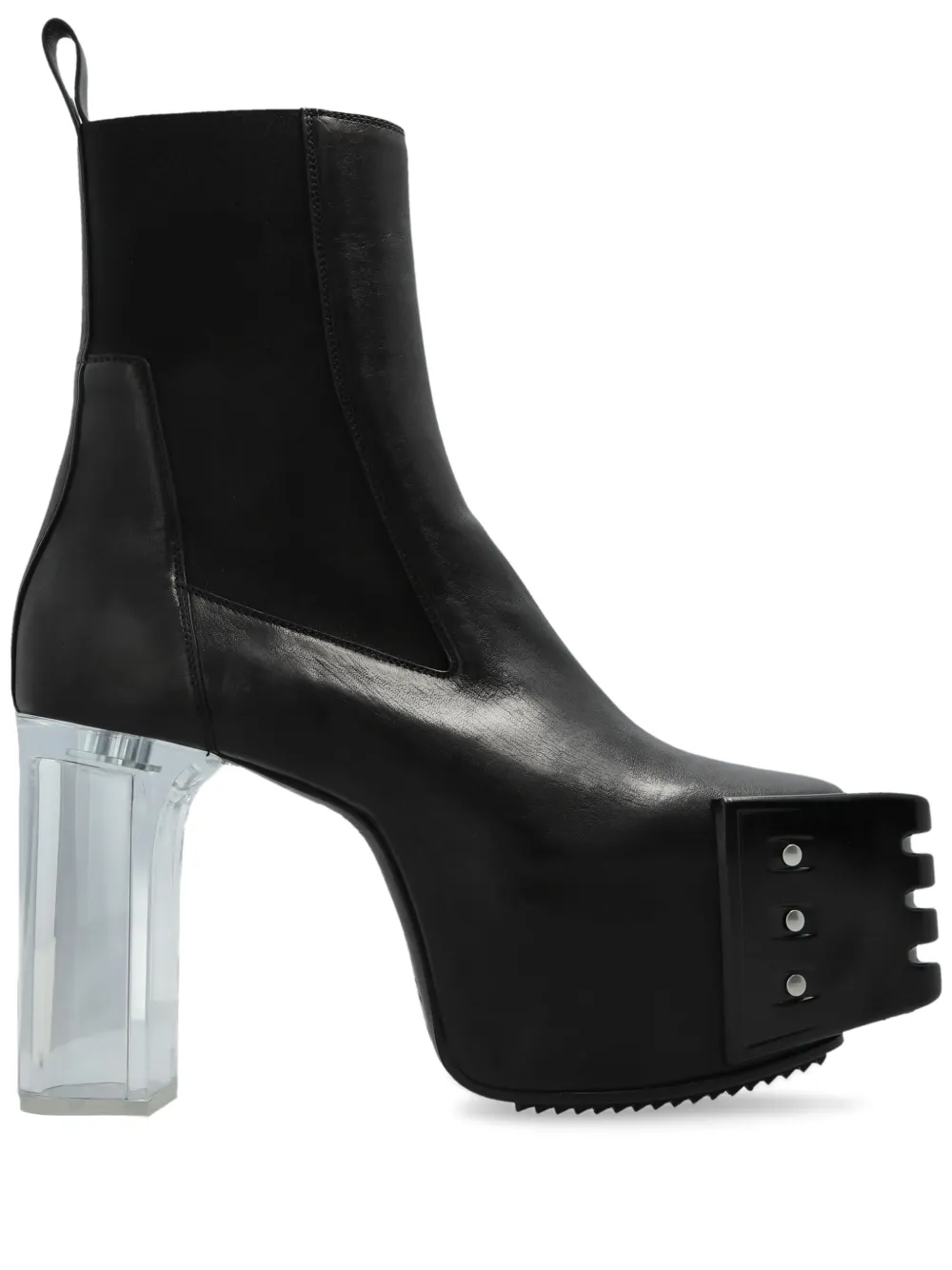 Rick Owens 120mm Grilled platform leather boots Black
