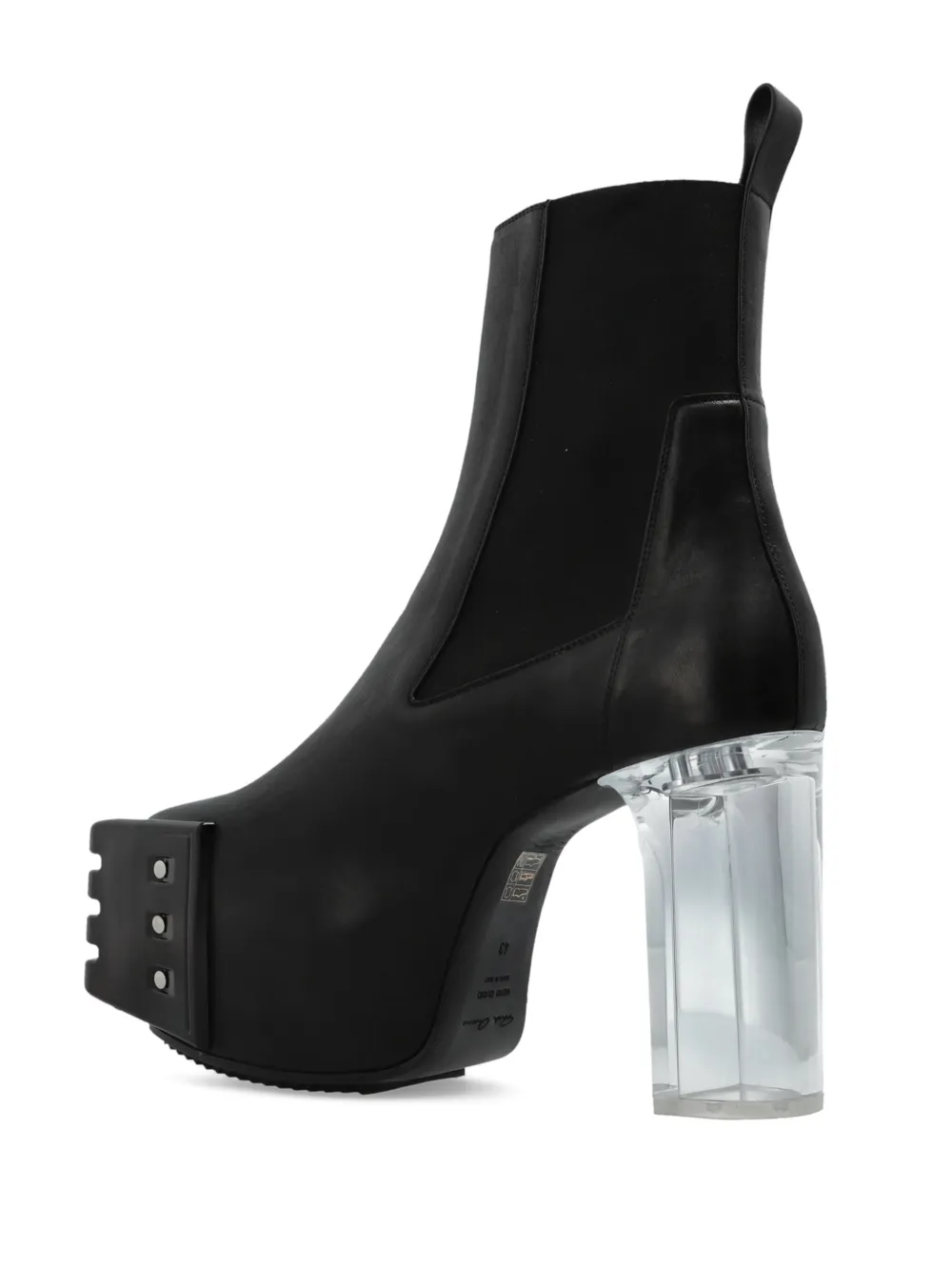 Rick Owens 120mm Grilled platform leather boots Black