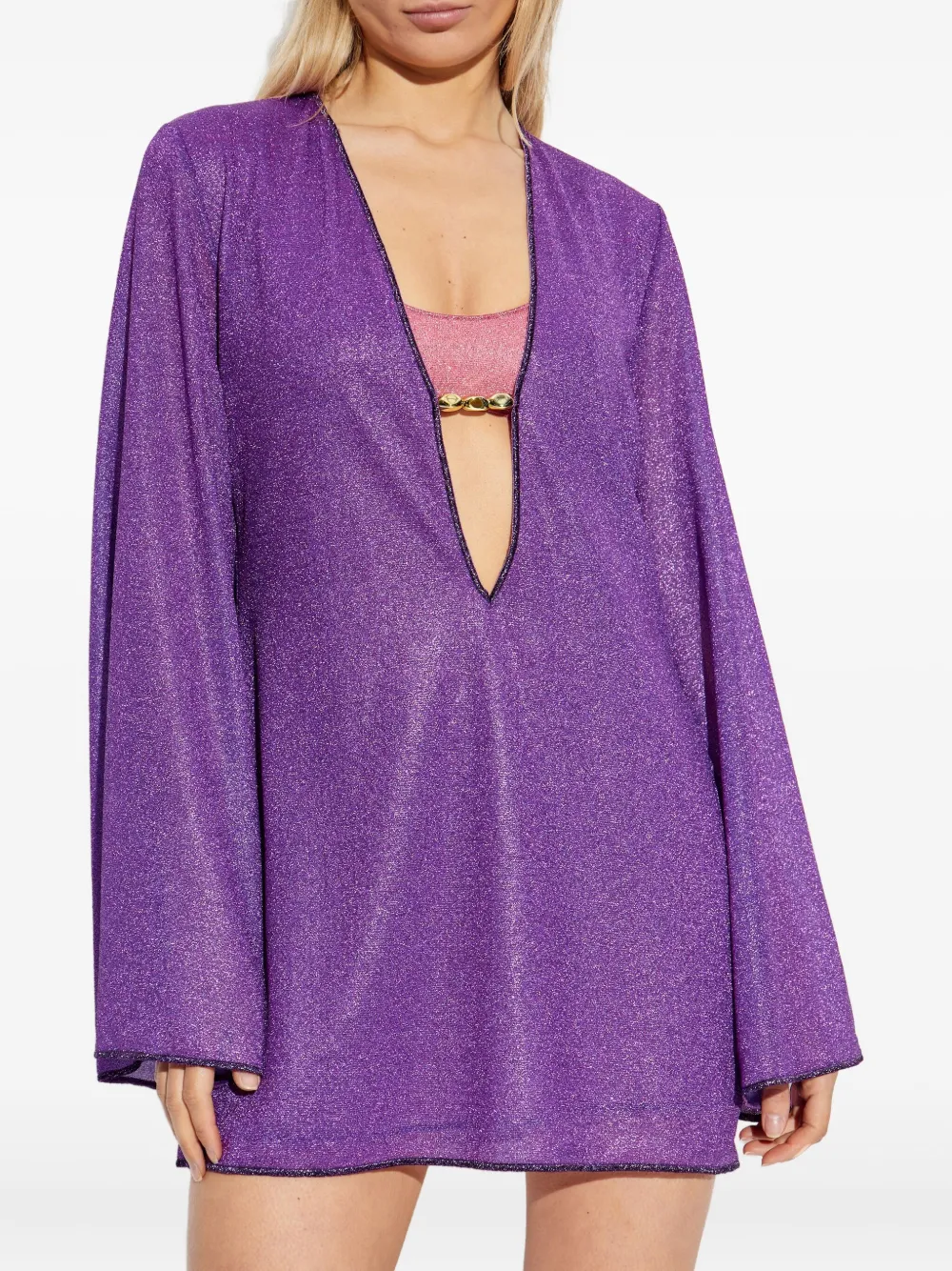 Oséree Mini-jurk met klokmouwen PURPLE