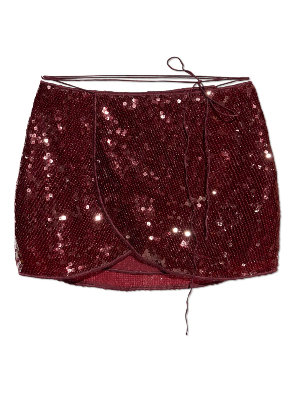 Oséree sequinned wrap skirt Rood