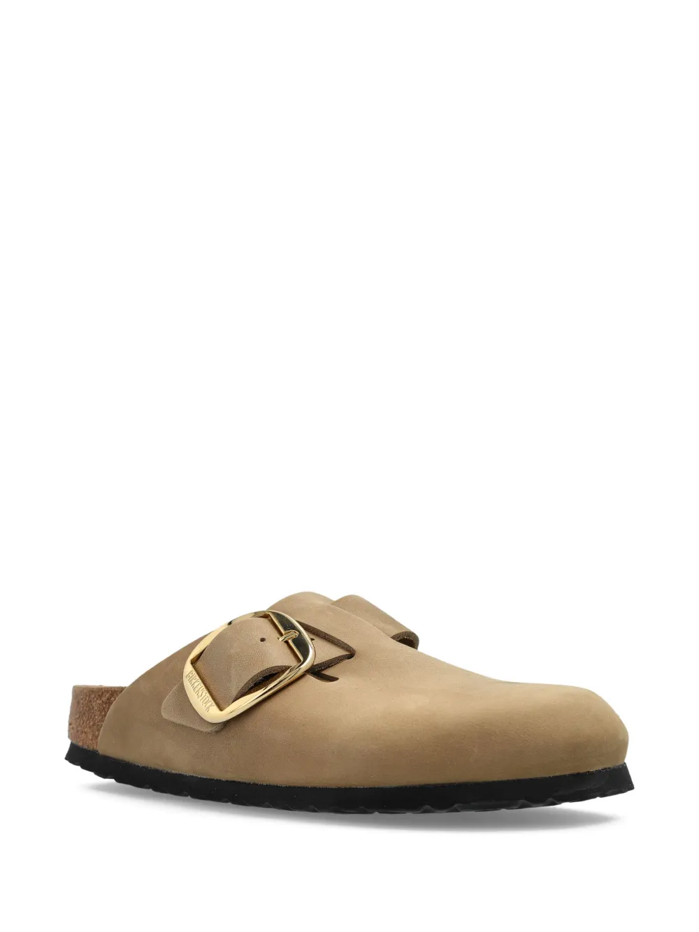 Birkenstock Boston Big Buckle suede mules Bruin