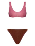 Oséree glitter-detail two-tone bikini - Pink