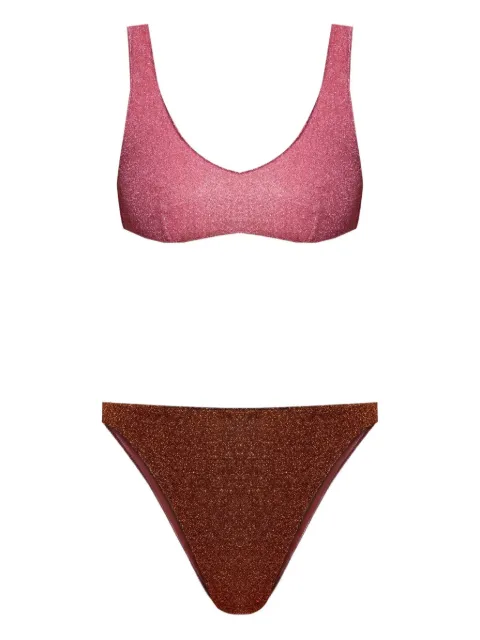 Oséree glitter-detail two-tone bikini