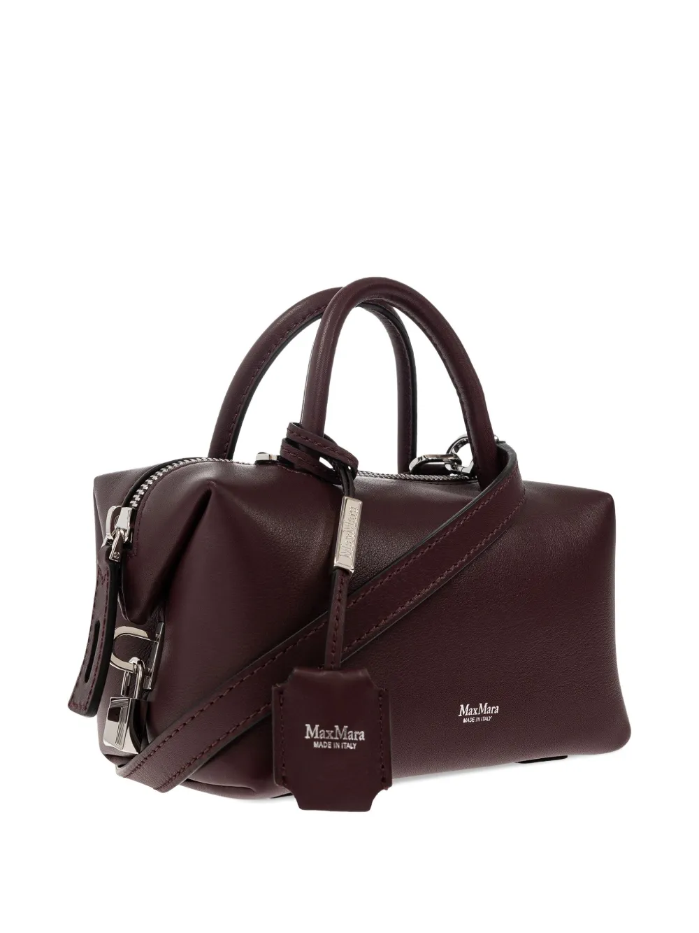 Max Mara Leren shopper Rood