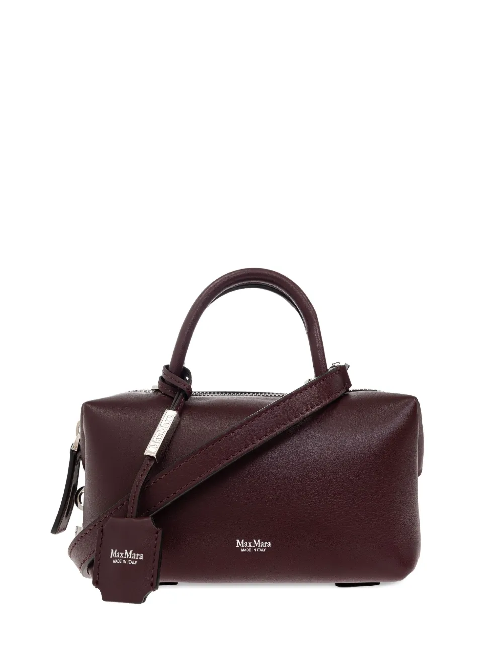 Max Mara Leren shopper Rood