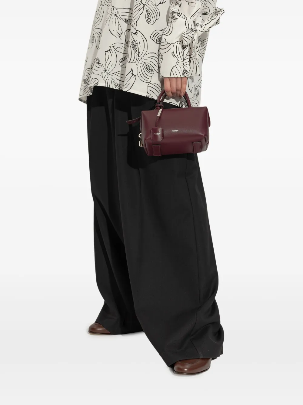 Max Mara Leren shopper - Rood