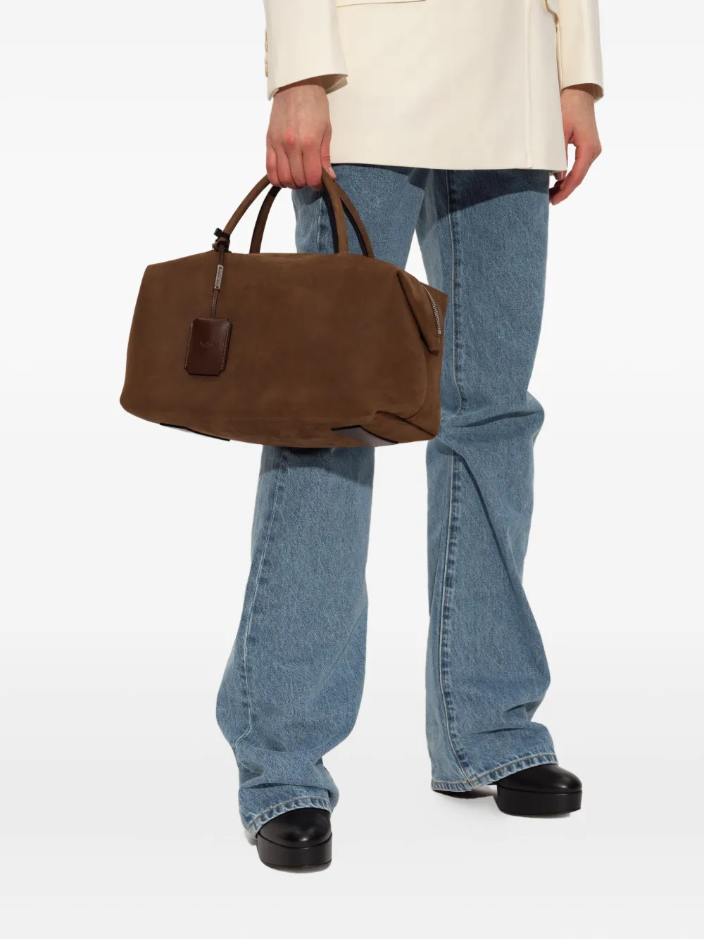 Max Mara Holdall kleine suède shopper - Bruin