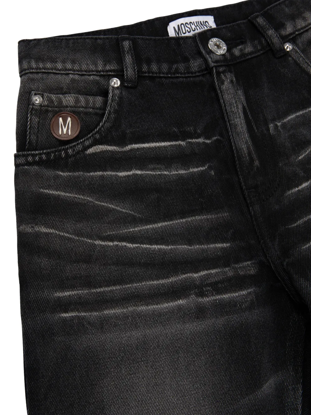 Moschino Kids Gerafelde jeans Zwart