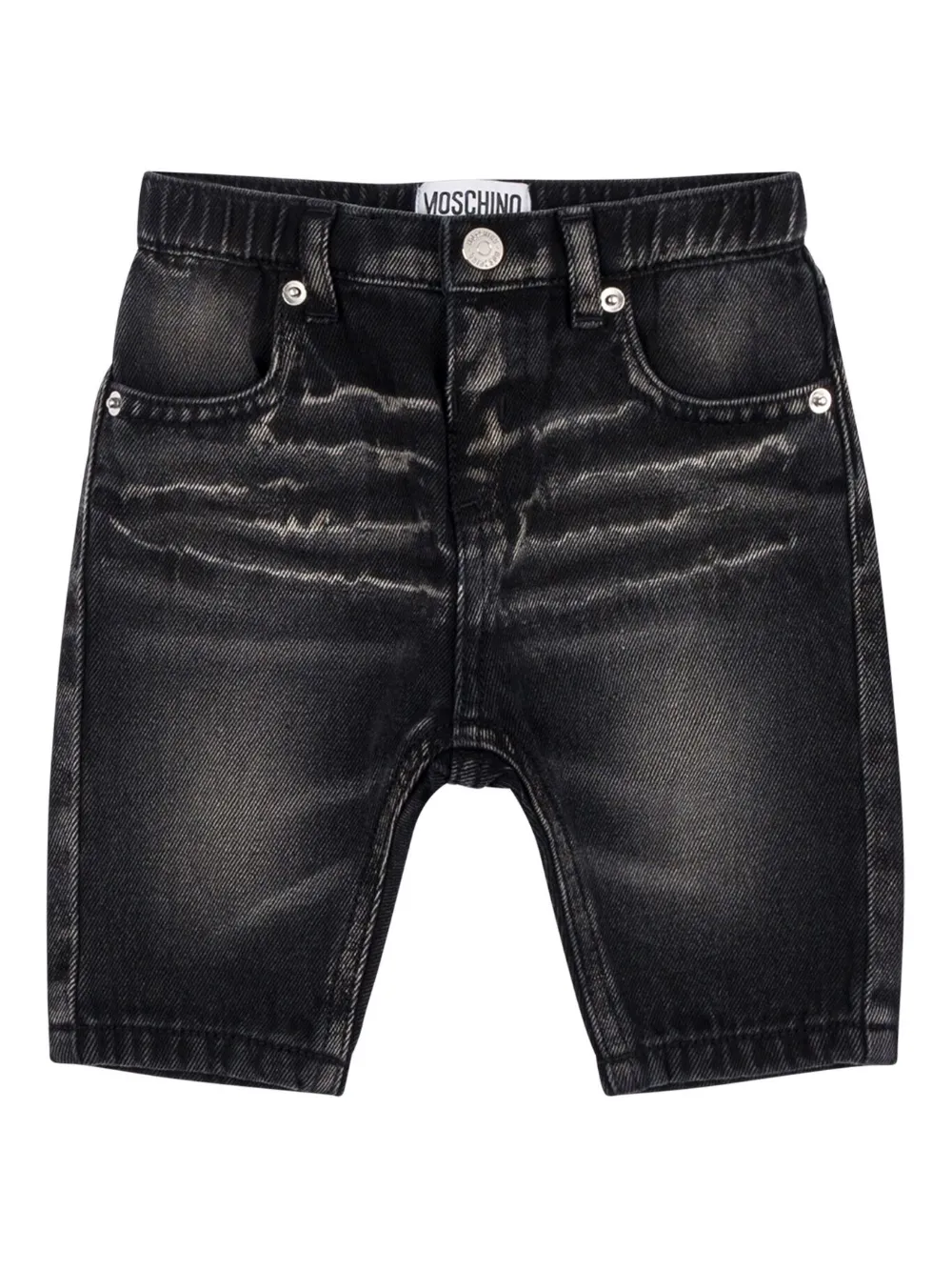 Moschino Kids Gerafelde jeans Zwart