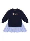 Moschino Kids layered sweatshirt dress - Blue