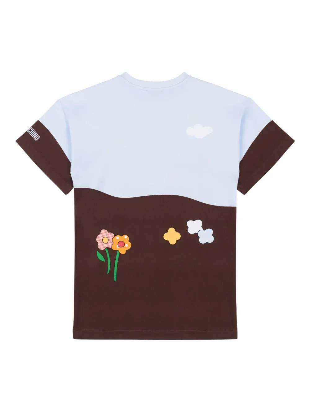 Moschino Kids T-shirt met colourblocking 83595 Azzurro