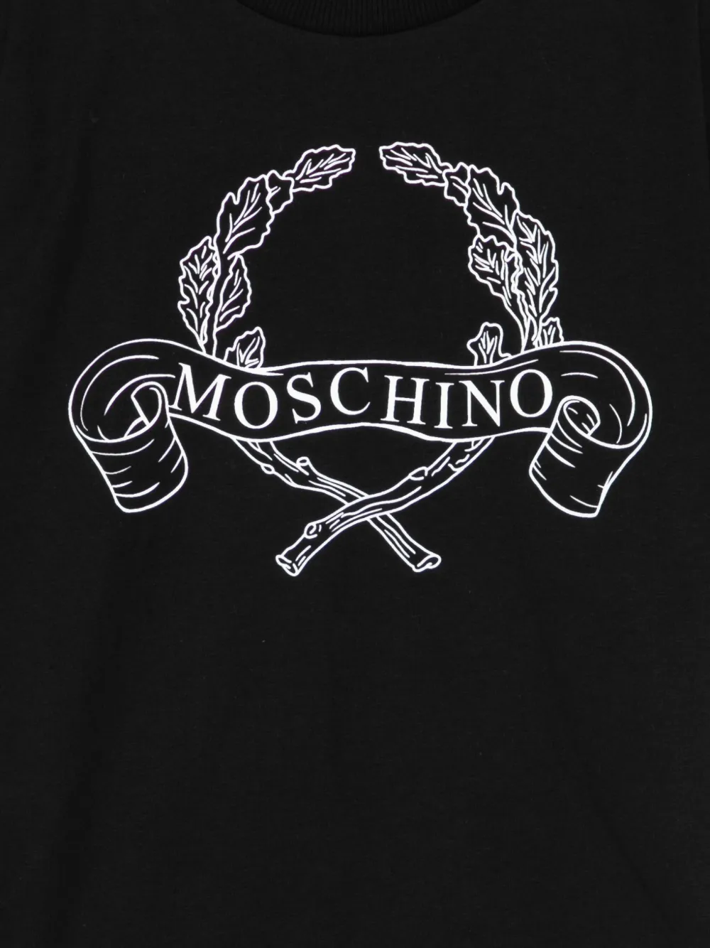 Moschino Kids Laurel Wreath T-shirt met logo Zwart