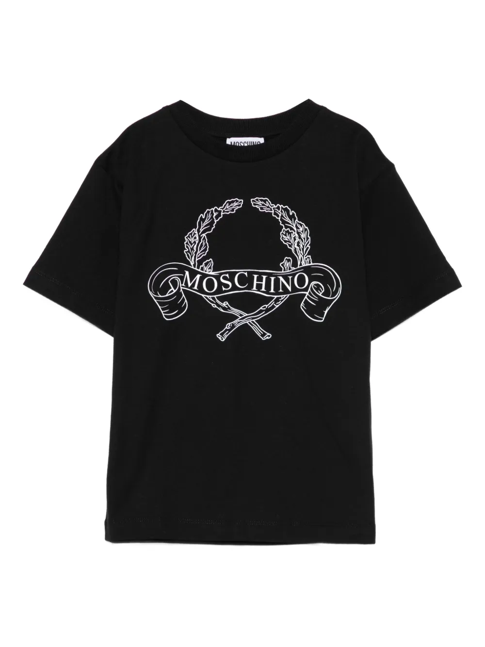 Moschino Kids Laurel wreath logo T-shirt - ブラック Moschino Kids Laurel wreath logo T-shirt - ブラック