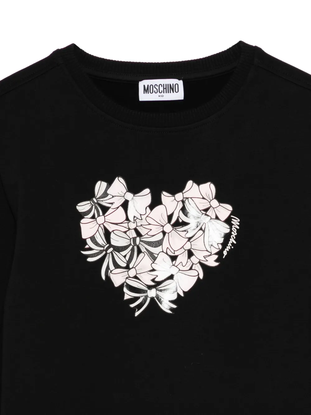 Moschino Kids Jurk met hartstrik Zwart