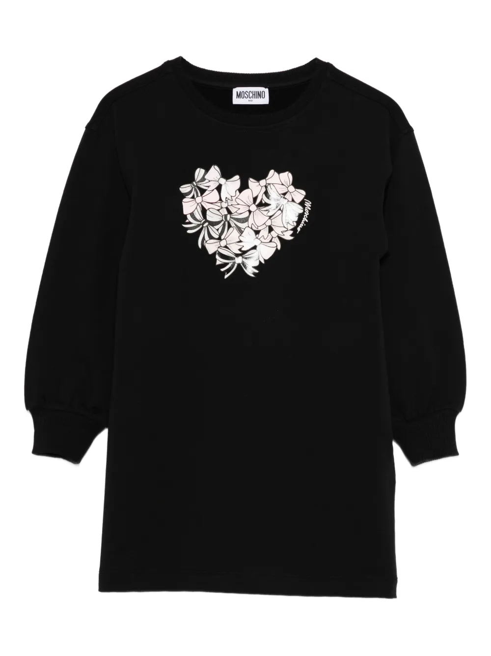 Moschino Kids Jurk met hartstrik Zwart
