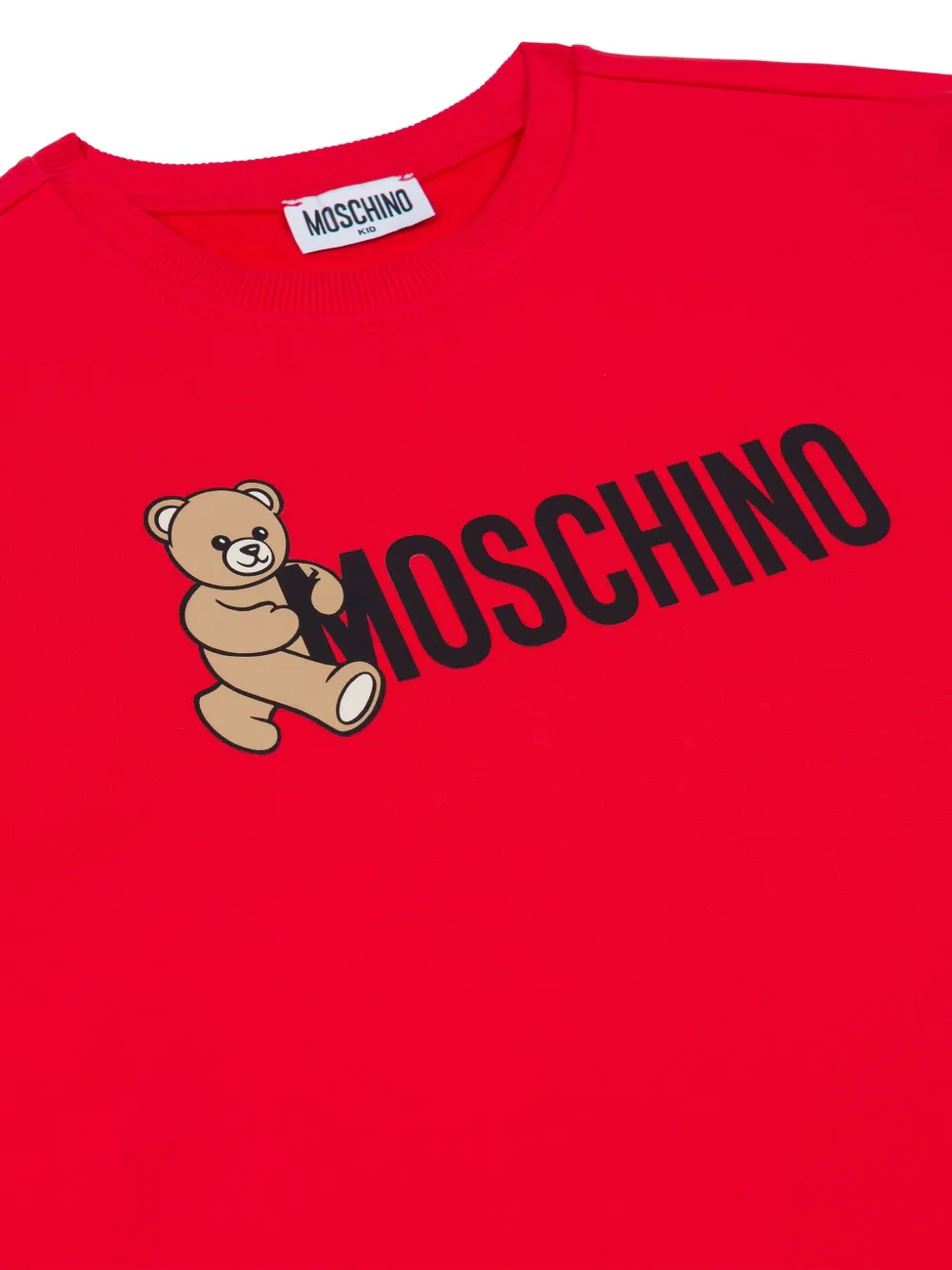 Moschino Kids Jurk met logoprint Rood