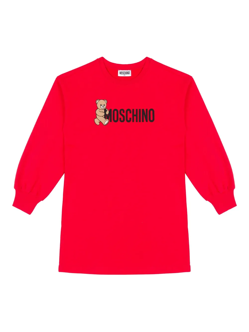 Moschino Kids Jurk met logoprint Rood