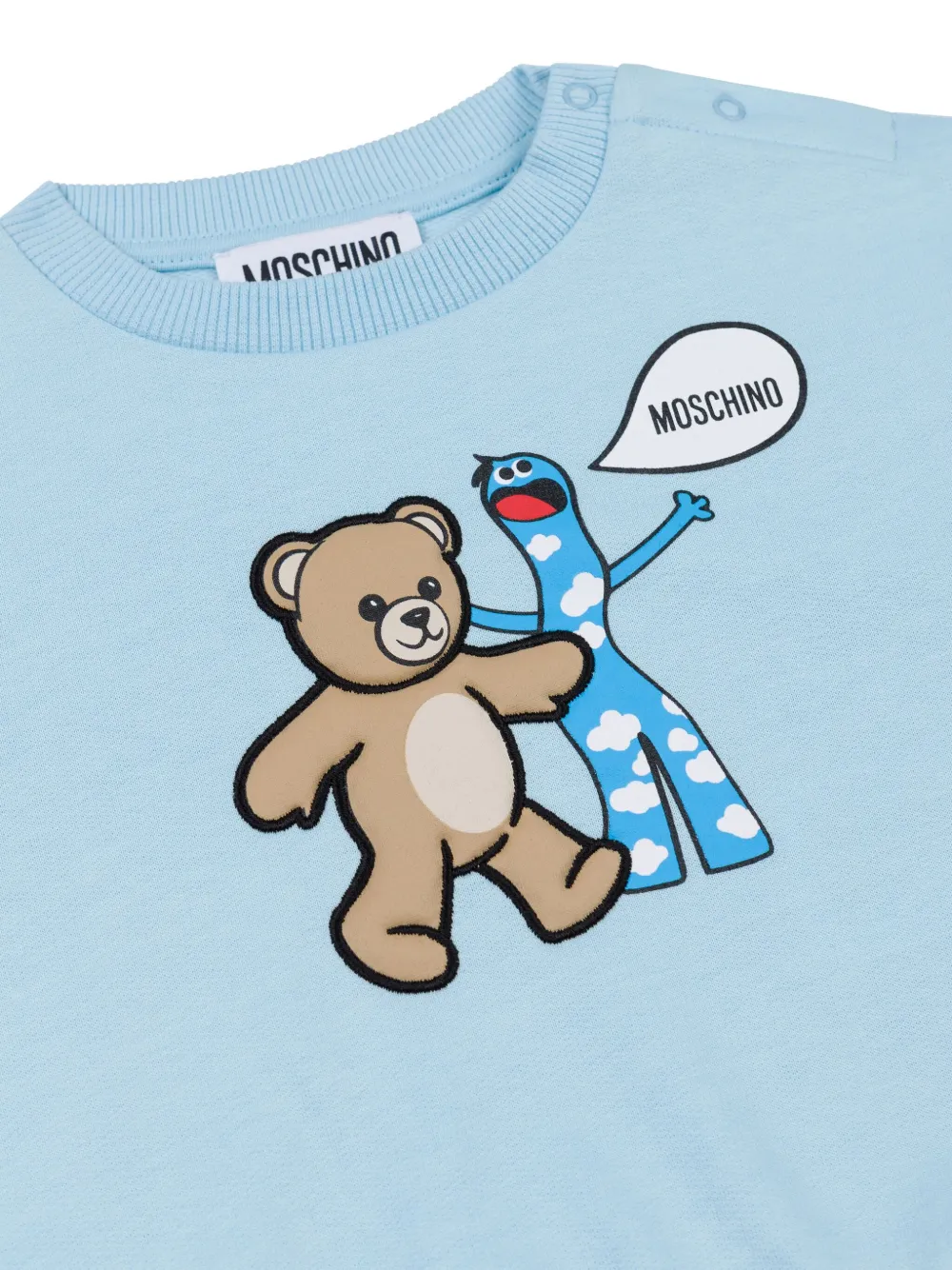 Moschino Kids Sweater met teddybeerprint Blauw