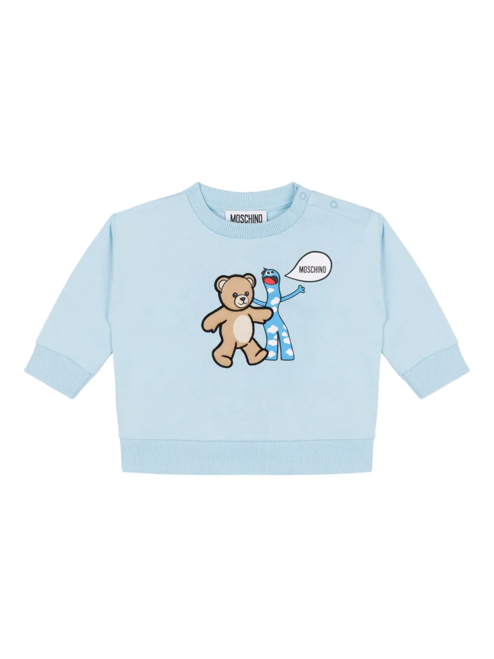 Moschino Kids Sweater met teddybeerprint Blauw