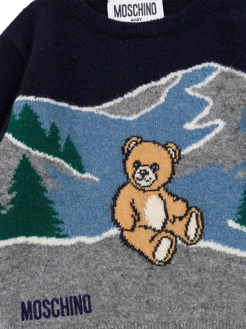 Moschino Kids Trui met geborduurde teddybeer Grijs